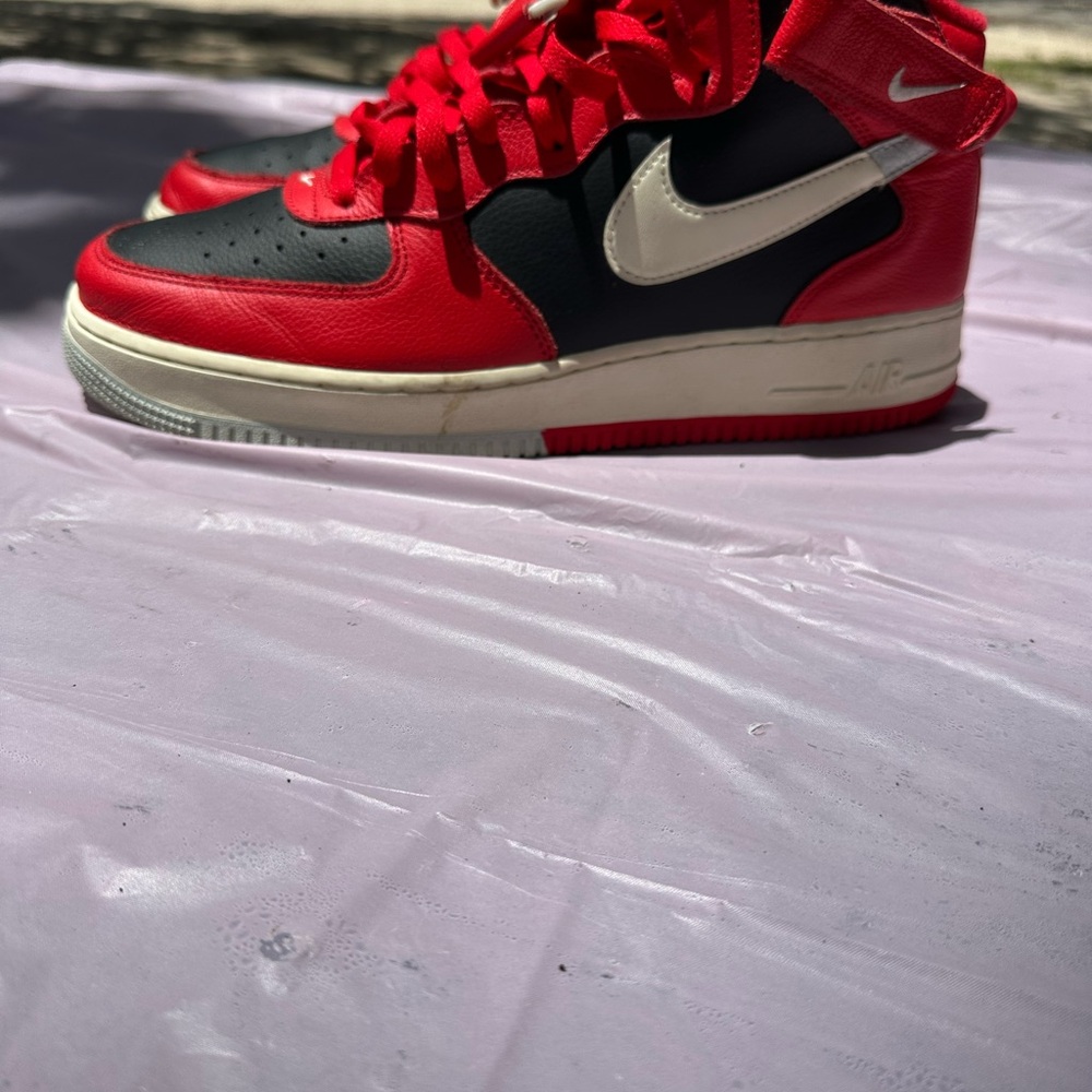 Nike Red and Black Sneakers with White Swoosh